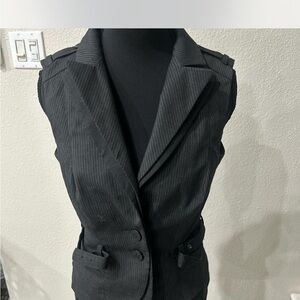 Men's Black Pinstripe Blazer